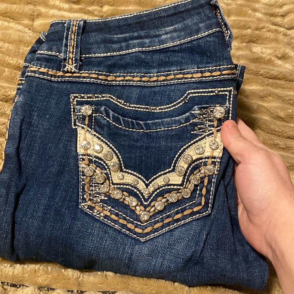 LA Idol Straight leg skinny jeans size 5 fits more like 3